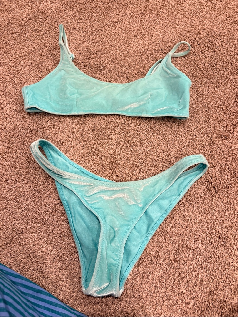 Triangl Shimmery Aqua Bikini Set